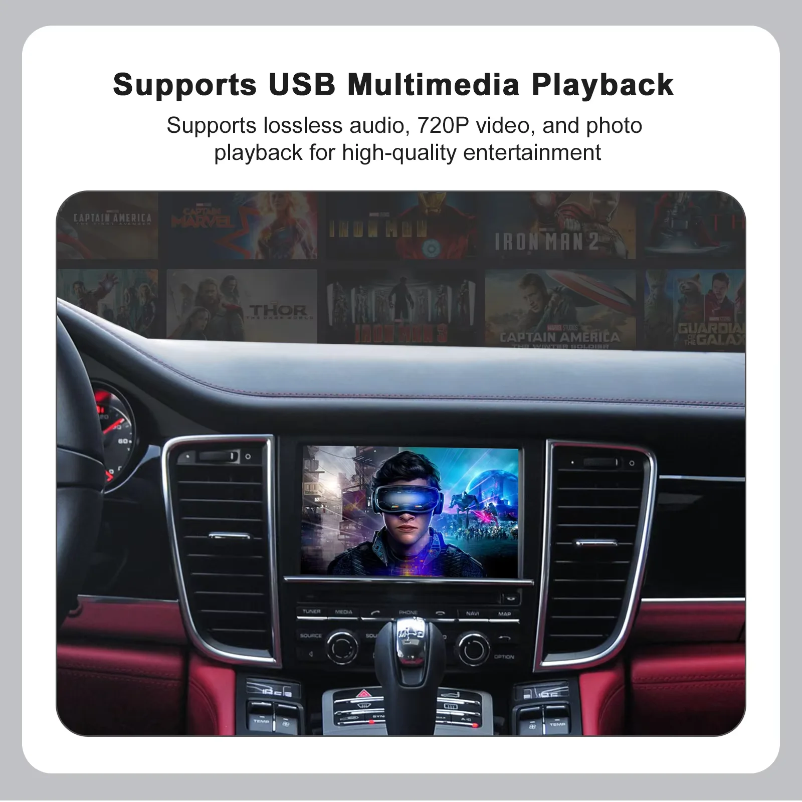 REEIIO Draadloze Carplay Android Auto Module voor Porsche Panamera Cayenne Macan Cayman Boxster 911 718 Ondersteuning Reverse Camera