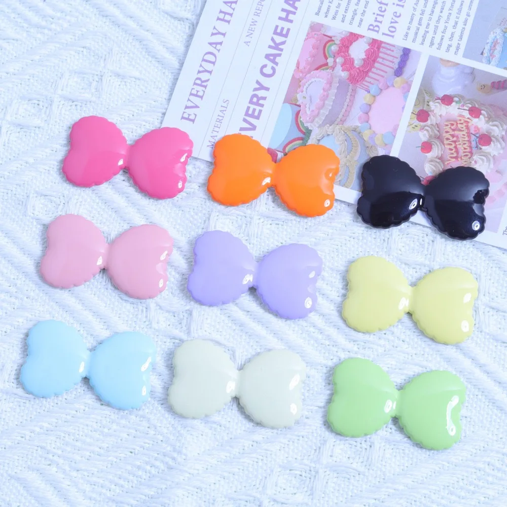 Colorful Bow Resin Big Bowite Cabochon 20pcs Resin Flatbacks for DIY Jewelry Making Wholesale Scrapbook Decoration Accessory
