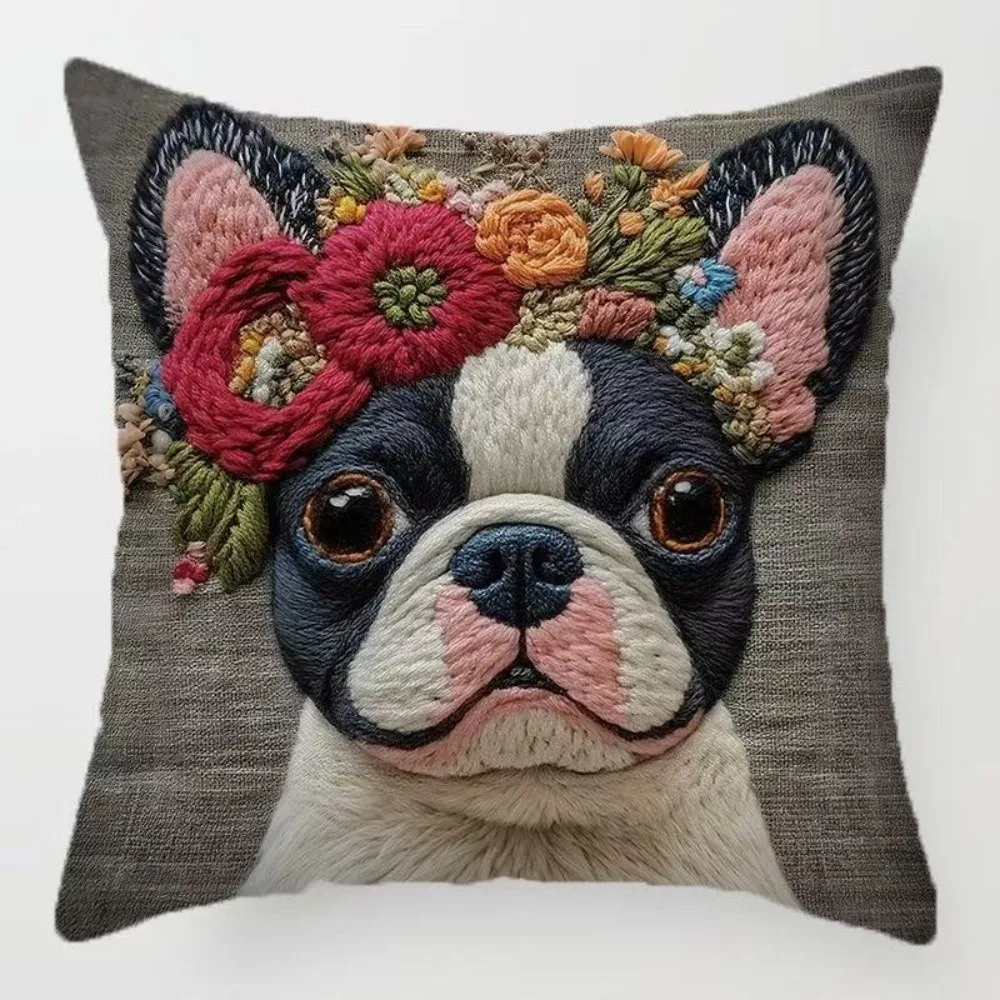 45 cm Kissenbezug im Vintage-Stil im böhmischen Stil, dekorativer Kissenbezug, Blume, Vogel, Schafe, Elefant, Druck, Kissenbezug, Schlafzimmer-Akzent