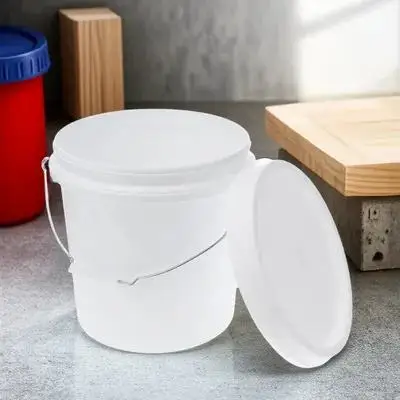 دلو بلاستيكي منزلي مختوم، سطل طلاء بلاستيكي، دلو حاوية متعدد الأغراض مع مقبض غطاء محمول 5 لتر #6