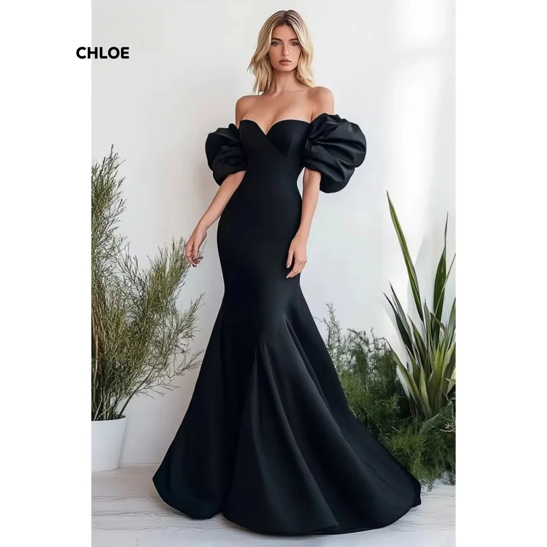 

Line A Evening Luxury Dress 2025 Custom Made Off the Shoulders Long Prom Dresses 2025 Short Sleeves Ball Gowns Elegant Gown Gala
