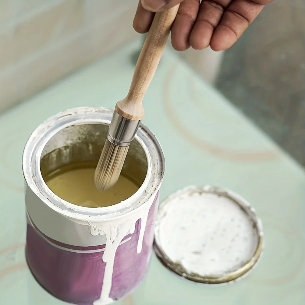 1pc Trim Paint Brush, Edge Painting Tool, Trim Painting Brush with Wood Handle, Trim Brush for Window Floor Ceiling Stair