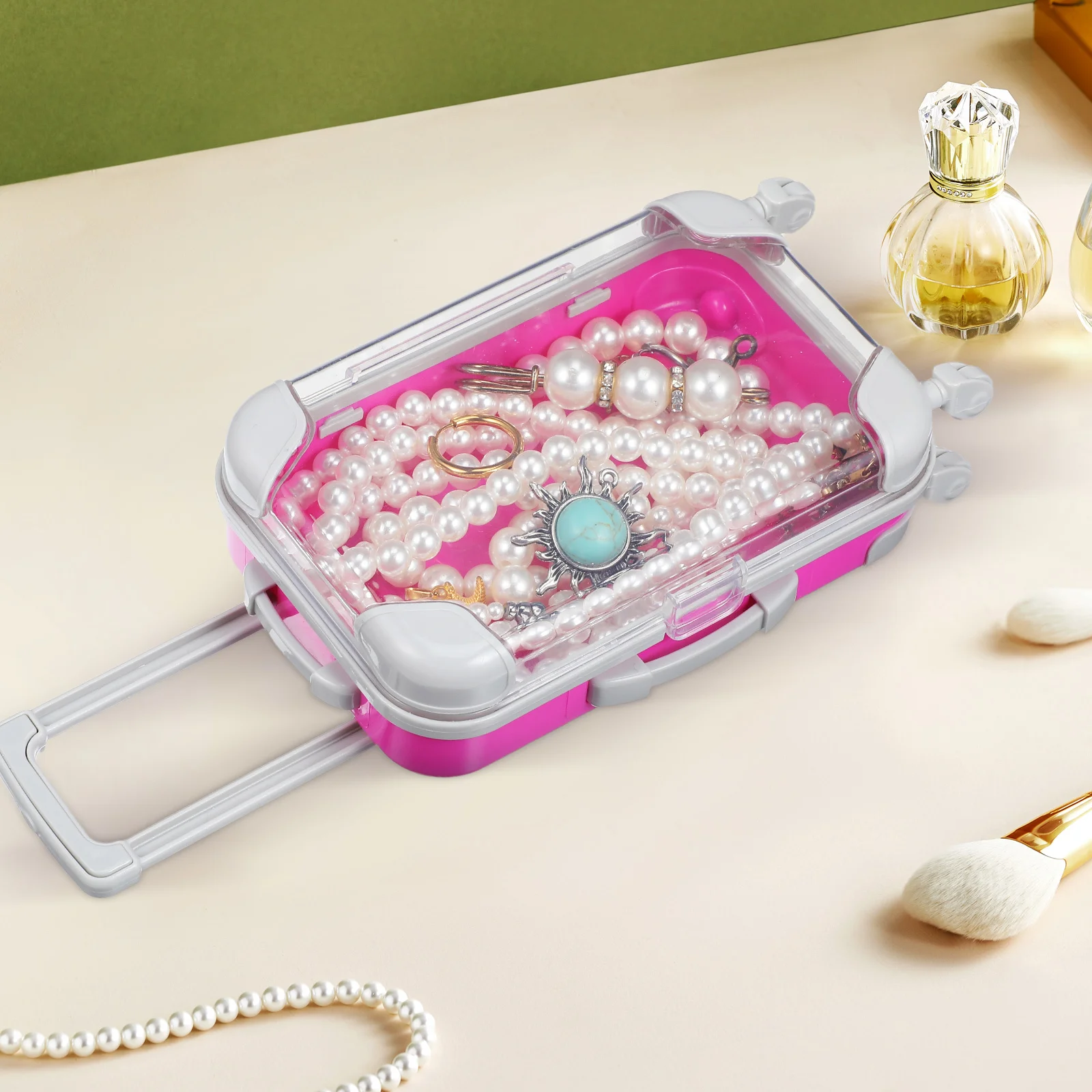 

4Pcs False Eyelashes Storage Boxes Mini Suitcase Makeup Cases Travel Carrying Organizer Durable Portable