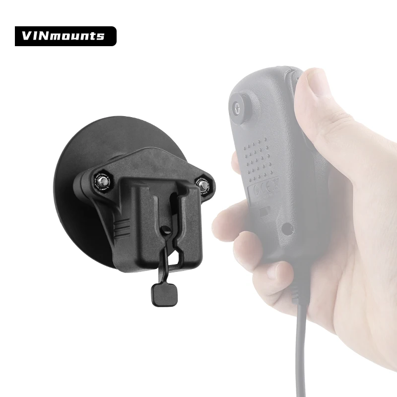 

VINmounts Easy-install Walkie-talkie Hand Mic Stand for Vehicle, Outdoor & More with Adhesive Base VIN-SM-01+VIN-ZT-03