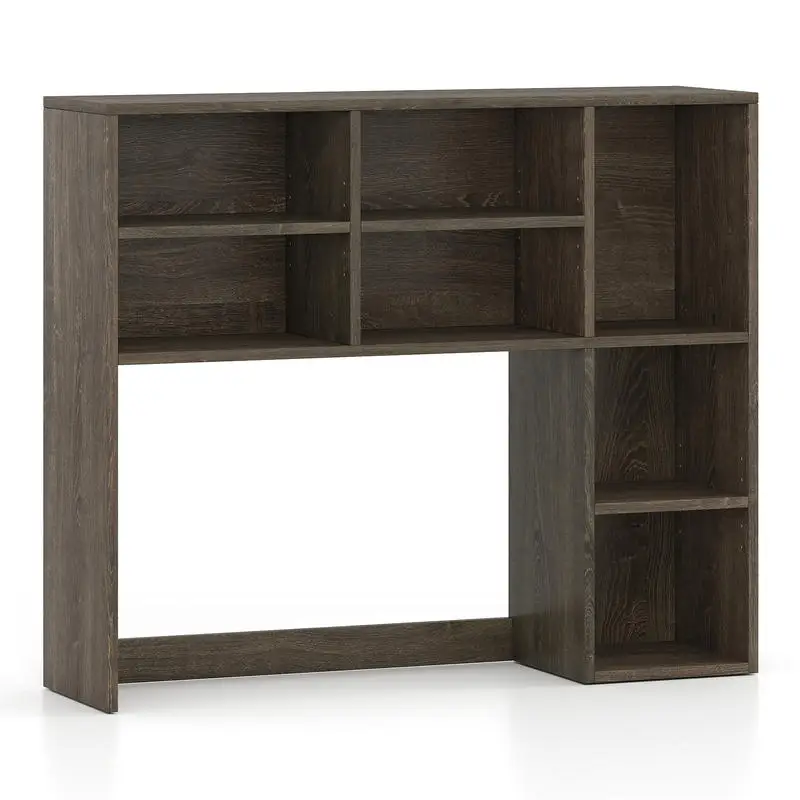 

Desktop Bookshelf with 7 Open Cubbies and 3 Adjustable Shelves-Oak