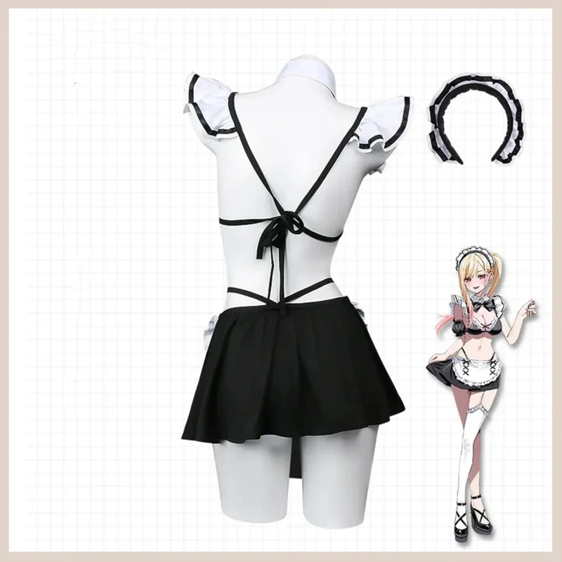 

5;e,8\v,5/Anime My -Up Darling Kitagawa Marin Cosplay Costume Sexy Maid Dress Lolita Wig Woman Kawaii Halloweenf,5'h\8/m'
