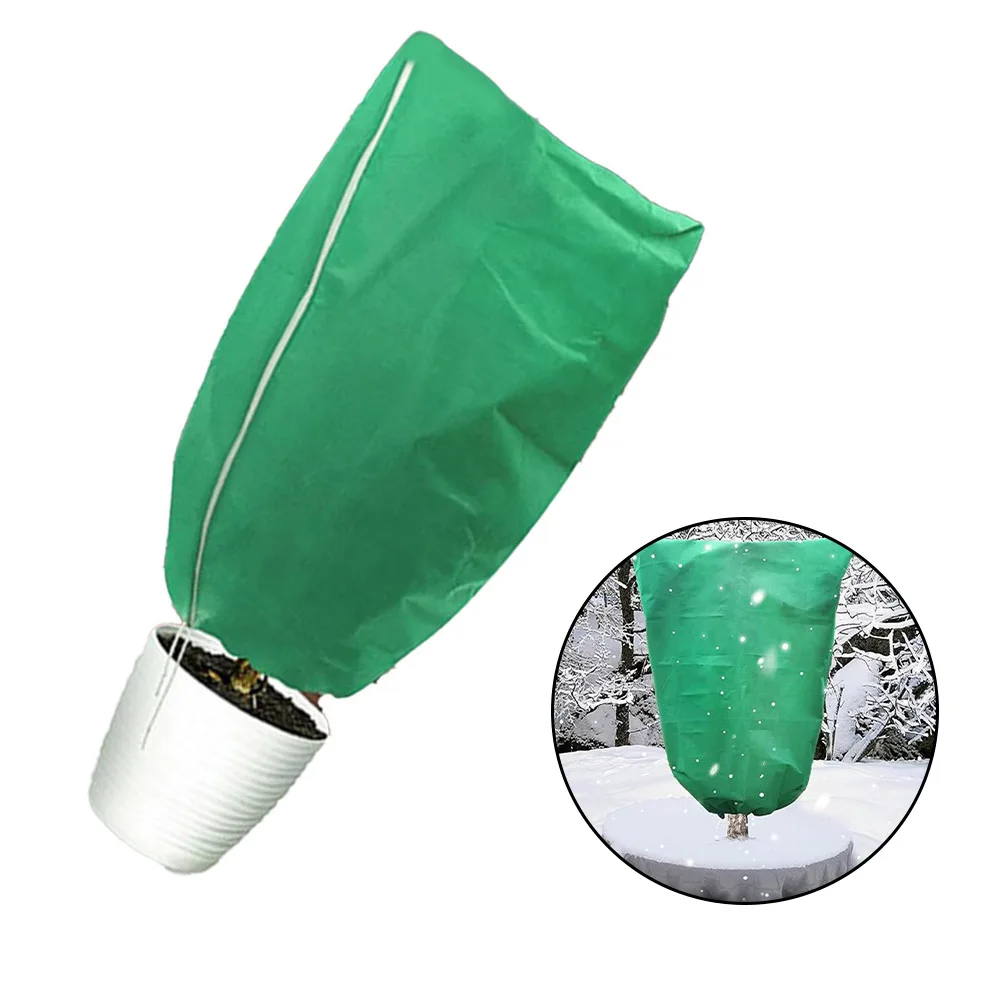 1pc Non Woven Plant Cover With Drawstring for zip For Plant Antifreeze Protection Winter Plant Protection Bag Plant Care Soil