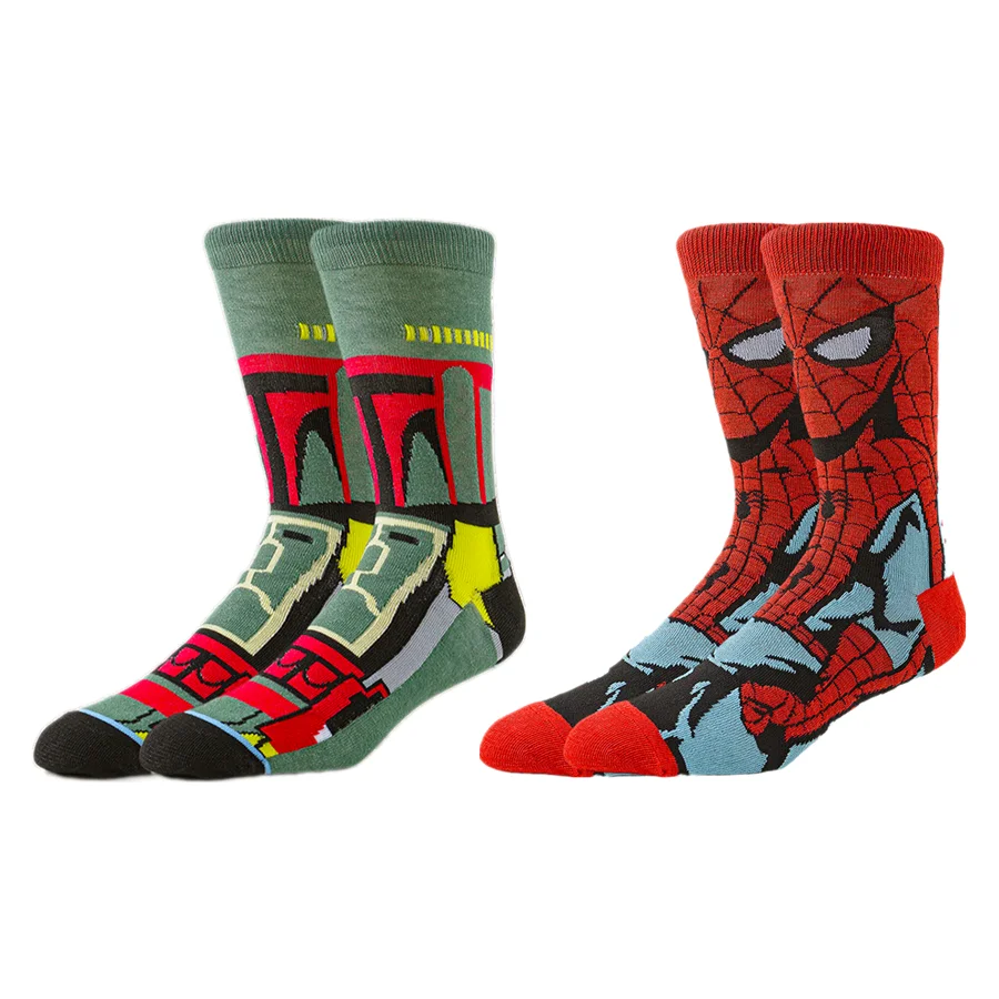 Potdemiel 男性女性トレンディなノベルティ漫画アニメ靴下ヒップホップストリートファッションカジュアルショートボートインビジブルソックス 2/6 ペア