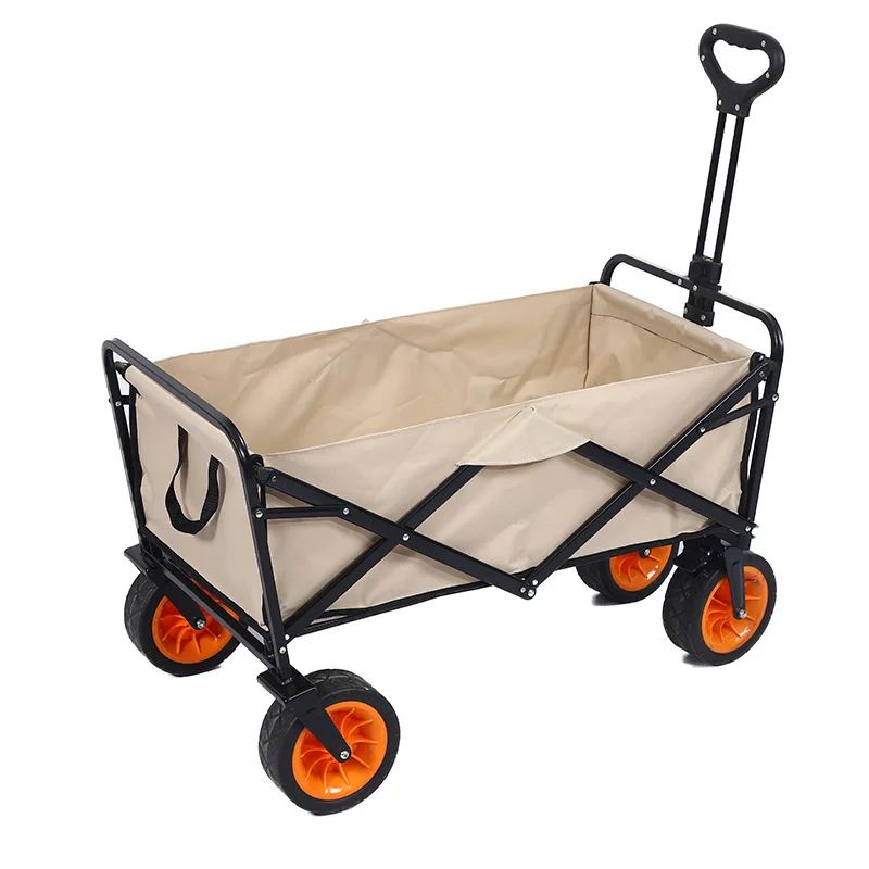Outdoor hand-pulled folding campervan, camping trailer, grocery shopping, stalls, carts, carts