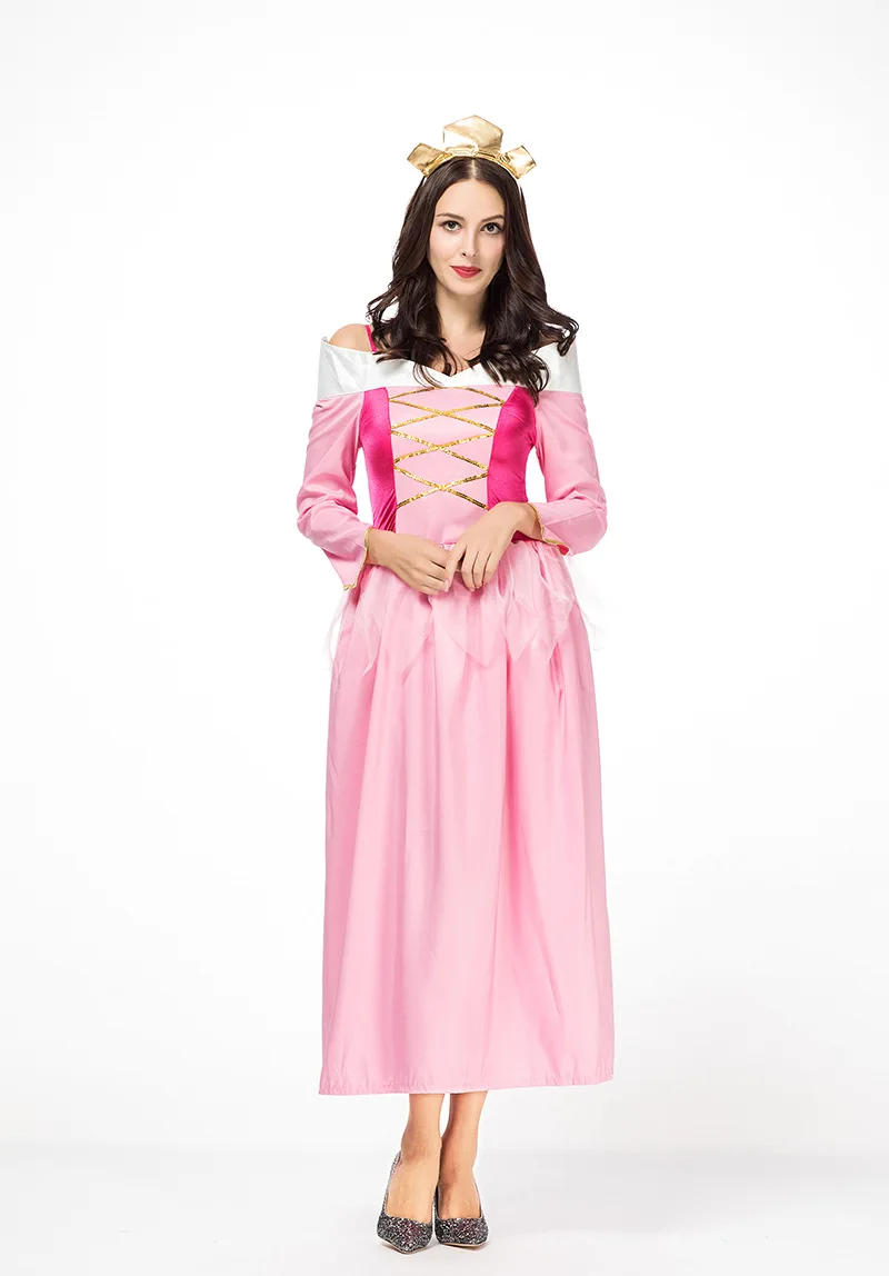

loween Cosplay Fairy T Princ Aurora S Beau Pink Gown Performance Costume Traditional Chinese Ethnic Stage Wear