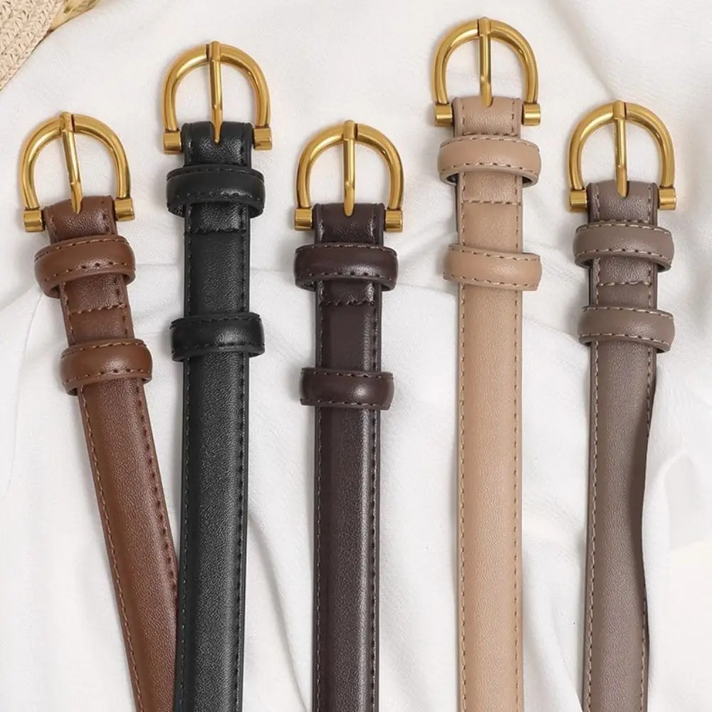 

Регулируемый ремень для джинсов, тонкий, с пряжкой, из искусственной кожи, в корейском стиле, модный, для украшения брюк, для женщин/девочек