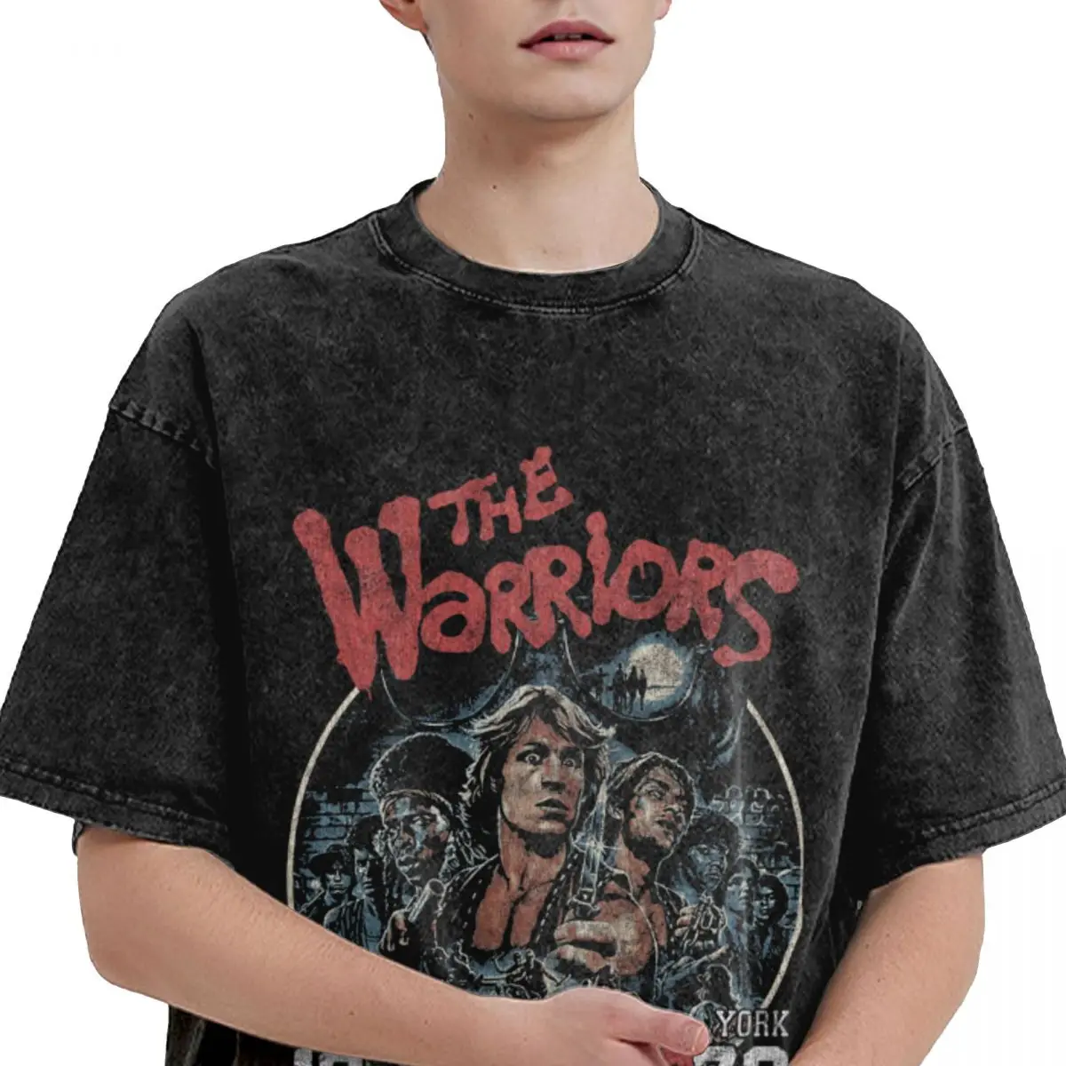 Washed T Shirts The Warriors Walter Hill Hip Hop Vintage T-Shirt Oversize Streetwear Cotton Summer Tops Tees Men Women