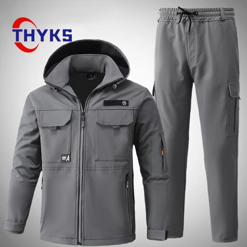 

Плюшевый комплект для тренировок, мужские водонепроницаемые ветрозащитные износостойкие уличные удобные эластичные брюки