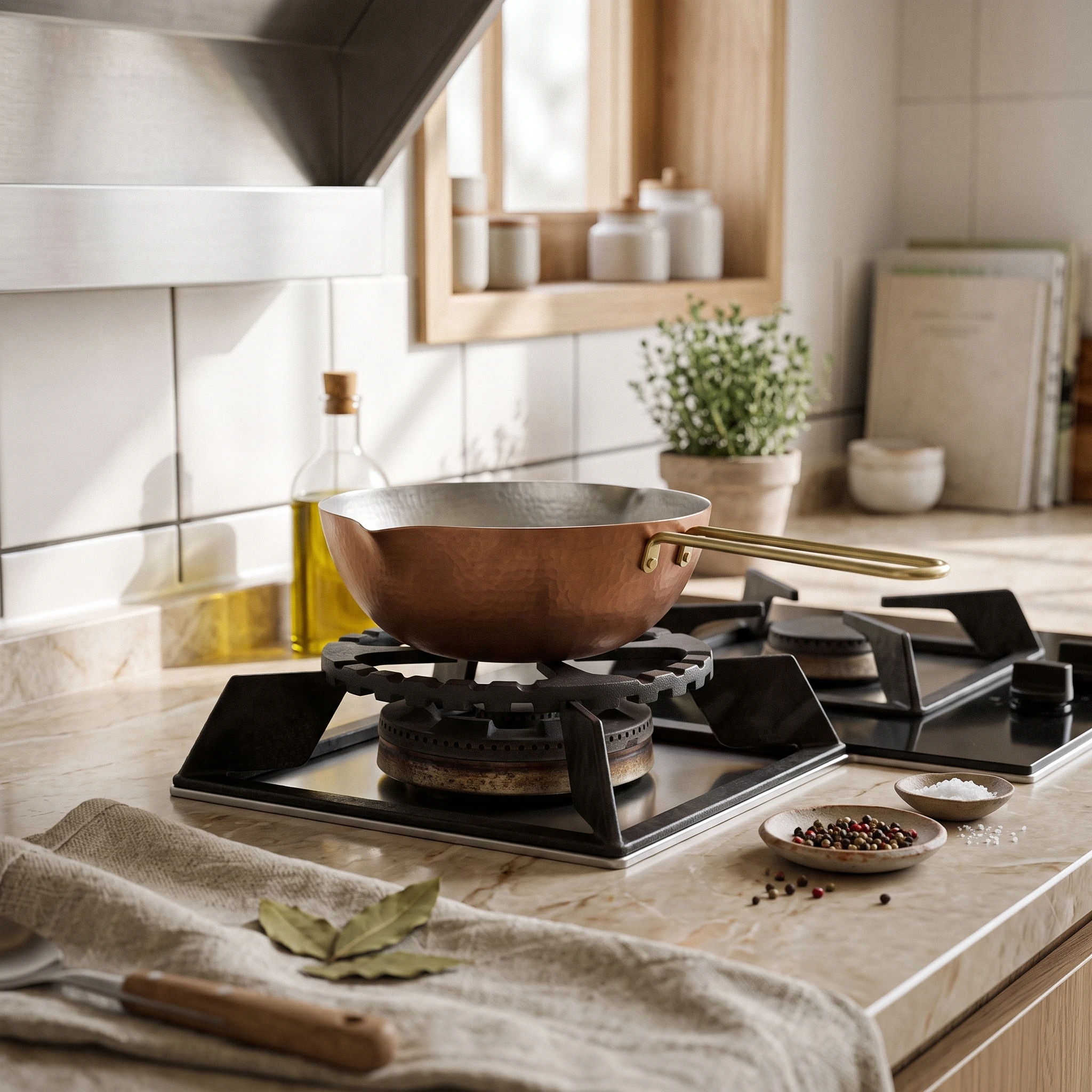Hammered Copper Pan Small Saucepan with Hammered Texture Copper Pan Spill-resistantFree for Singles, Daily Cooking