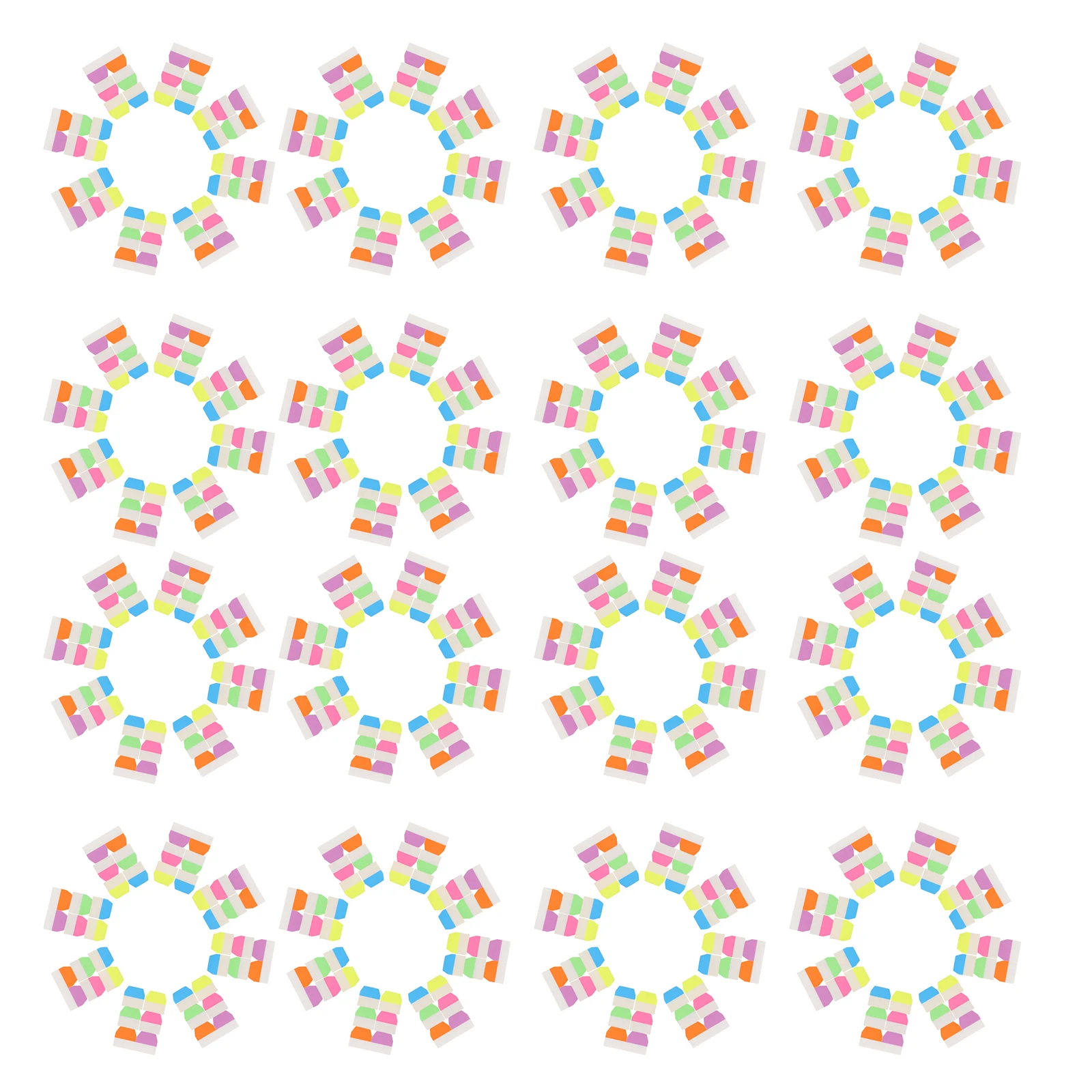 

600pcs Colorful Adhesive Tabs Transparent Base Unique Shapes Fluorescent Highlighters Book Annotation for Study