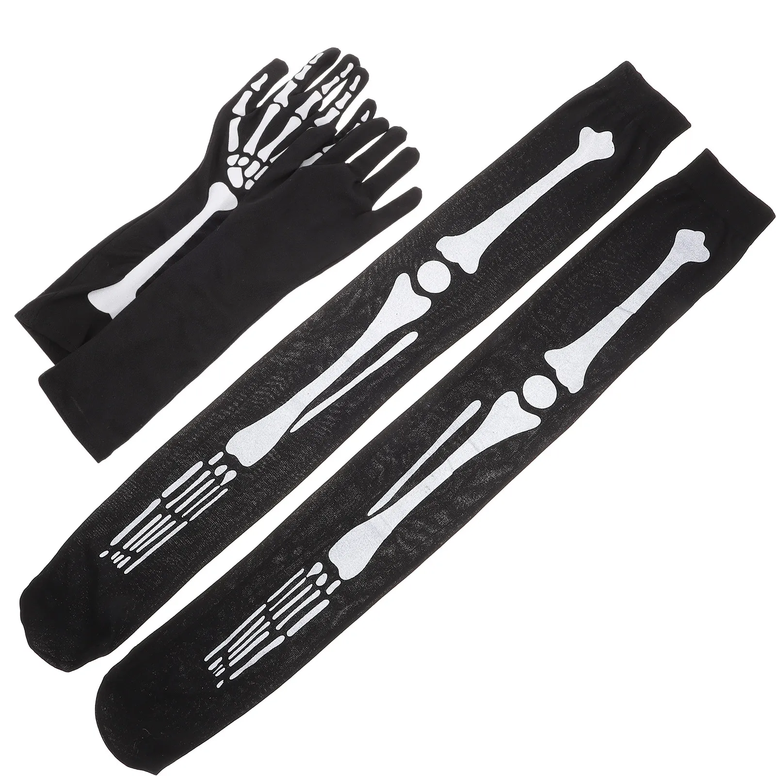 1세트 스타킹과 장갑 할로윈 긴 양말 세트 일상 장식 의상 이벤트를 위한 흡수성 통기성 원단