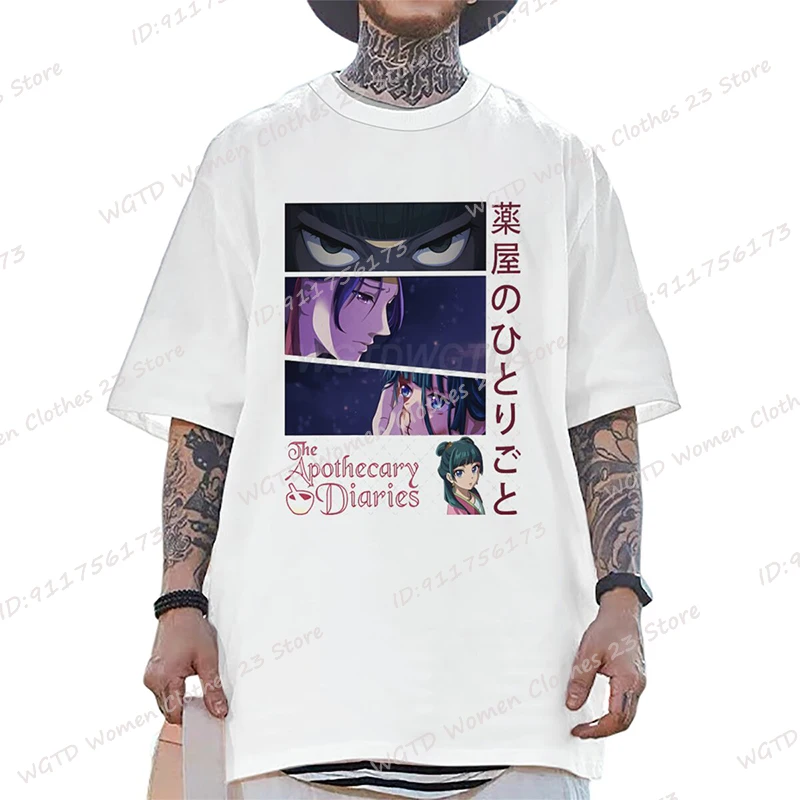 

The Apothecary Diaries Print T-Shirts For Women/Men Summer Cool Soft Anime Tees Short Sleeve O Collar Retro Washed Tee Shirts