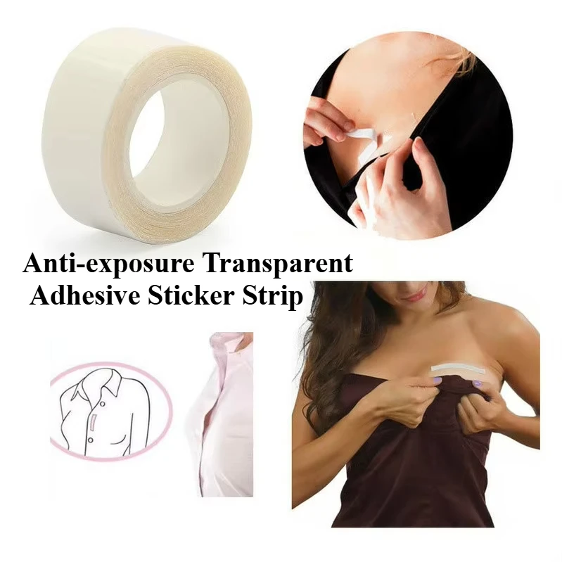 Bande adhésive Double face pour soutien-gorge, vêtements, décolleté bas, peau du corps, Anti-exposition, bande adhésive transparente