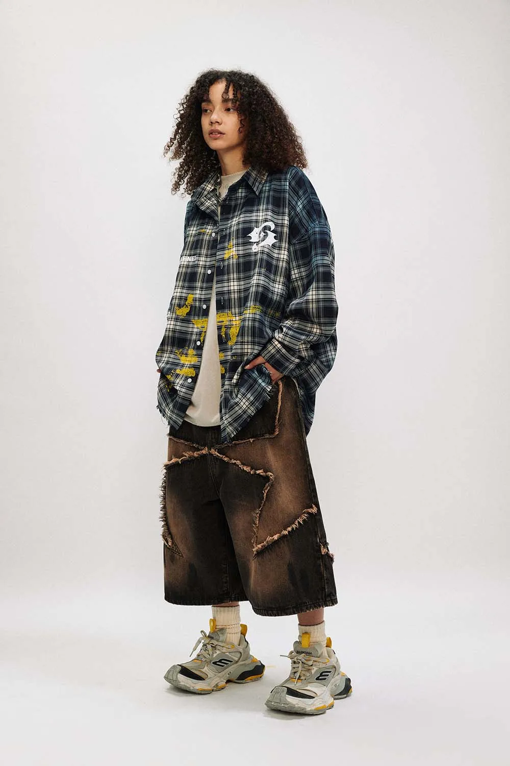 PAINT SPLATTER PLAID SHIRTS