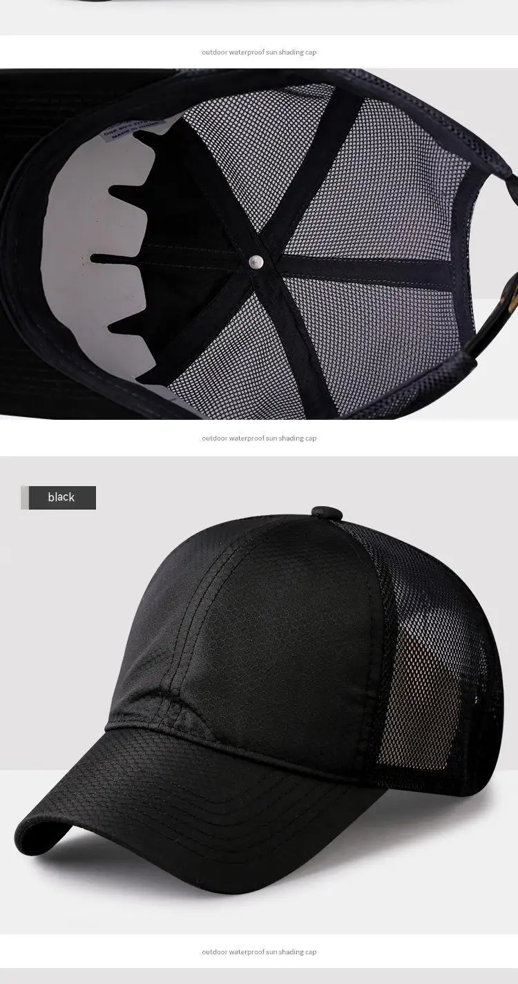 Overs ize Big Head Man Plus Size Baseball Cap Frühling Sommer dünne Stoff Mesh Sonnenhut männlich Snapback m 55-59cm l 60-64cm – Detail 38