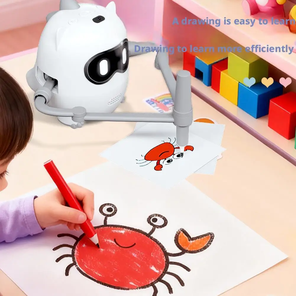 

Educational Drawing Robot for Kids with 100 Cards Voice Interactive Painting Learning Toy Machine 2026
