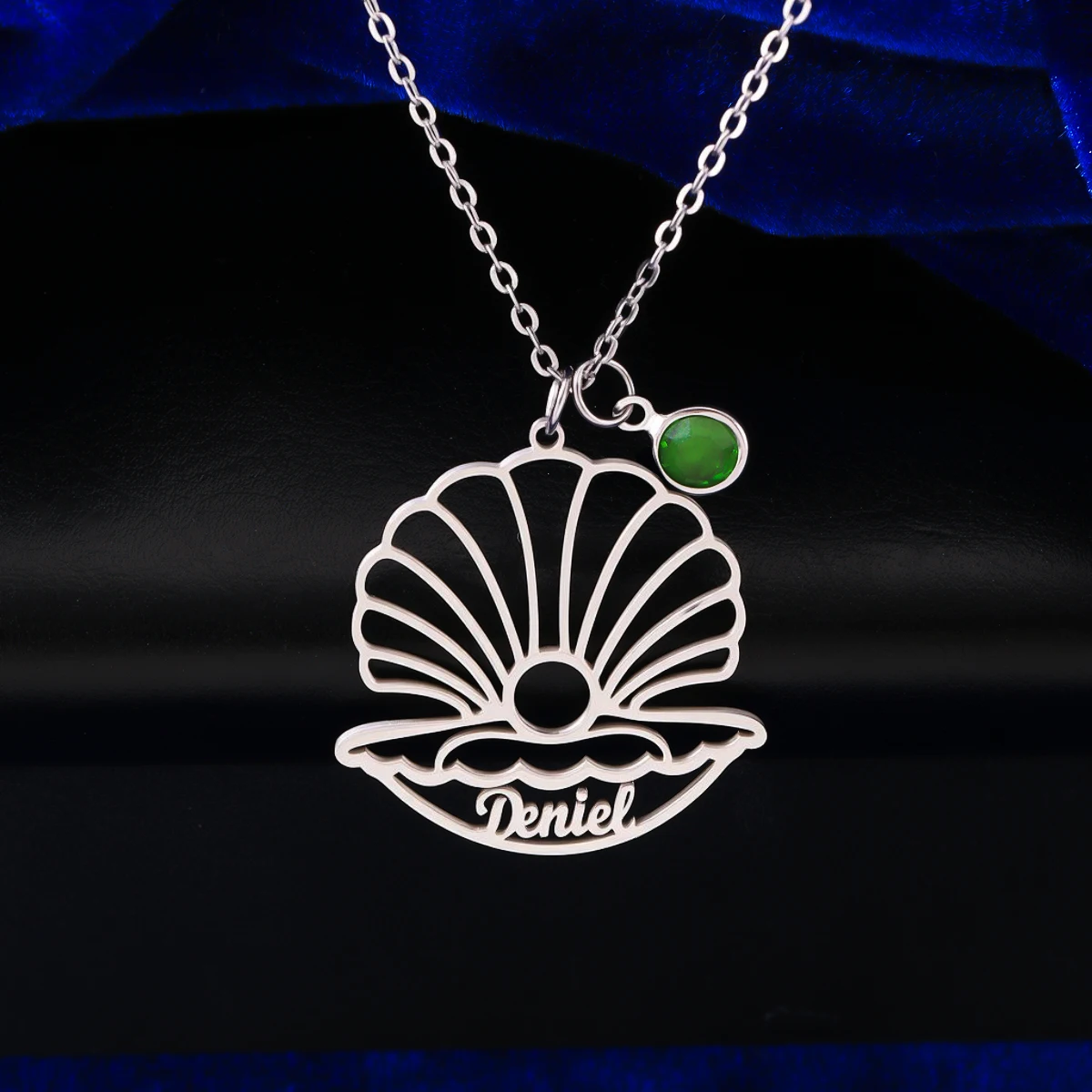 

Todorova Personalized Custom Name Stainless Steel Seashell Charm Pendant Necklaces for Women Fashion Jewelry Christmas Gifts