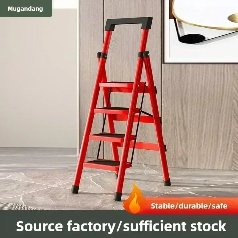 Home ladder stool folding zigzag ladder anti slip pedal ladder indoor and outdoor multifunctional portable ladder good