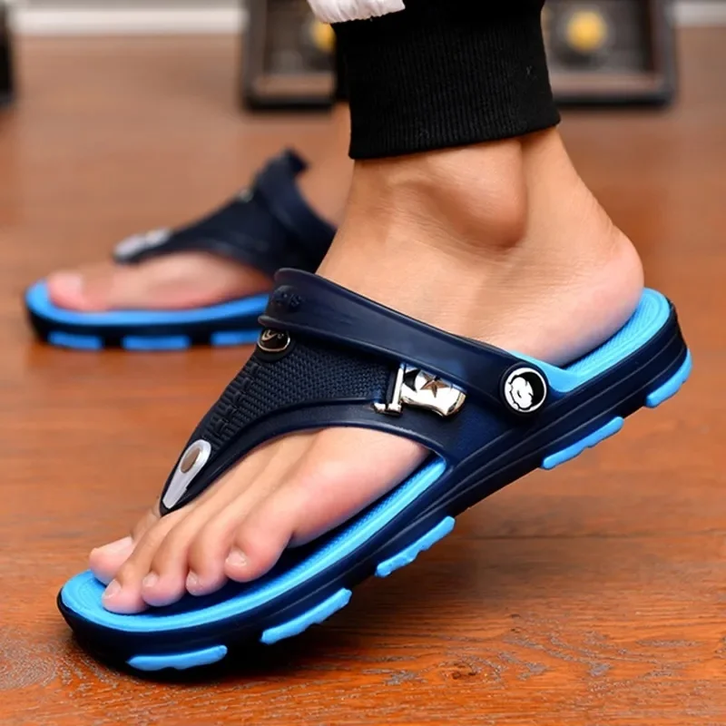 2023 Heren Slippers Strandslippers Sandalen Zomer Casual Voor Heren Platte Huisschoenen Antislip Mannenschoenen Sandalias Zapatos Hombre