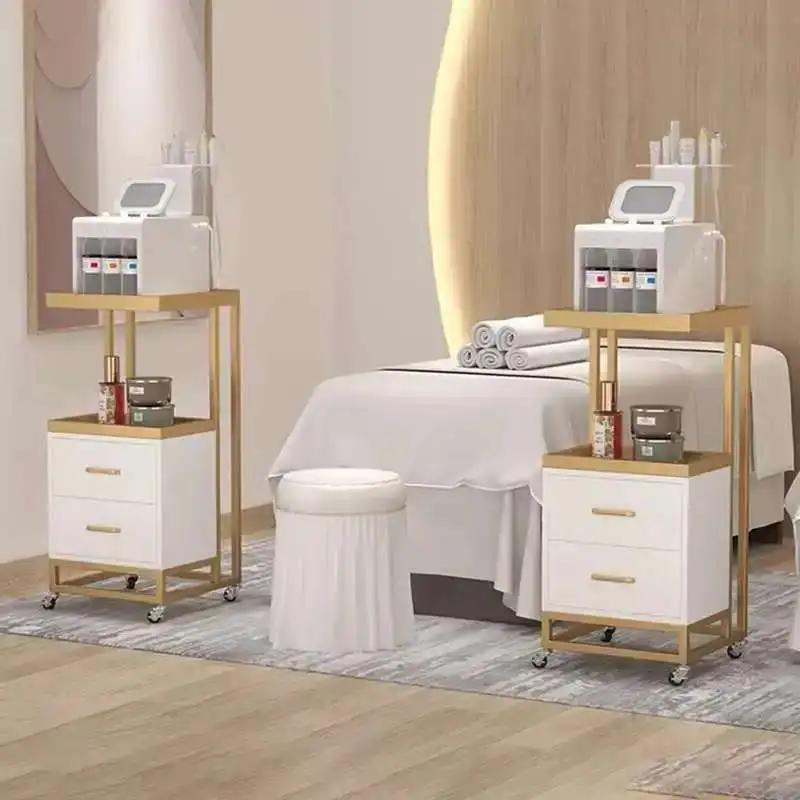

Cosmetic Table Wheels Hospital Trolley Multifunctional Folding Cart Food Serving Organizer Multi-purpose Muebles Belleza Service
