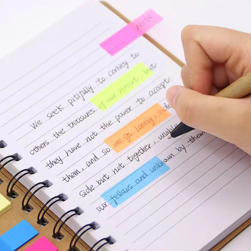 250 Sheets Transparent Sticky Notes+Sticky Index Tabs, Self-Sticky Annotation, Waterproof Translucent Color Memo Pad for Books