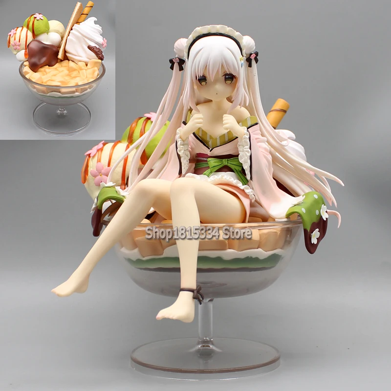 20.5cm Shiratama Komame Figure GK Shiratama Parfait Anime Girl Action Figures Pvc Cute Model Collection Doll Peripheral Toy Gift