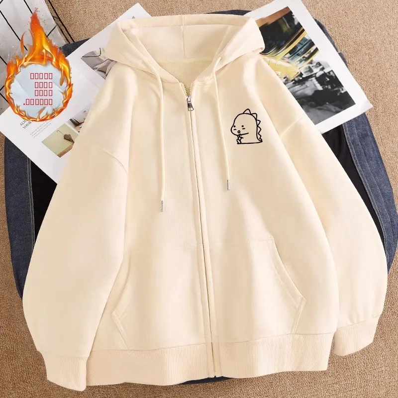 

Мужская утепленная толстовка оверсайз на молнии, свободного кроя, осенне-зимняя, в уличном стиле, повседневная, удобная, флисовая куртка-свитшот