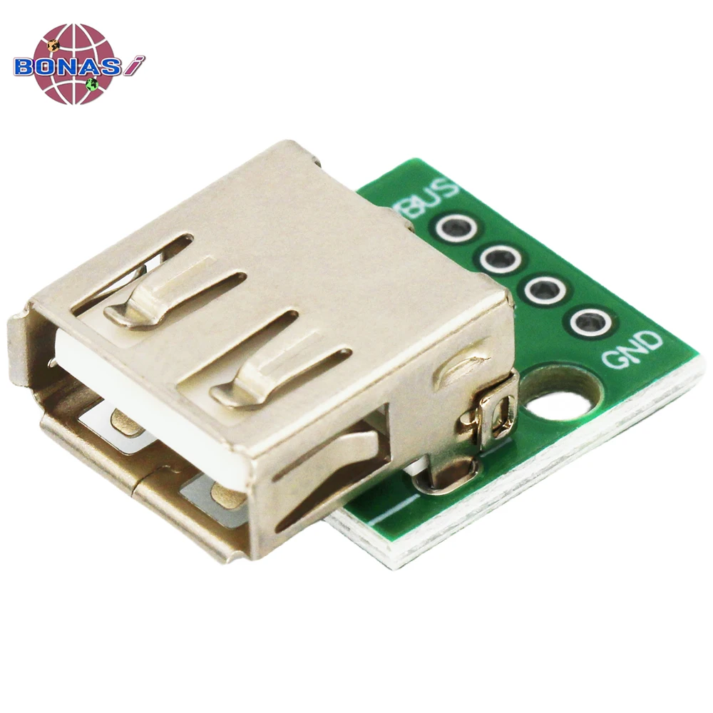 10 pz/lotto presa USB 2.0 tipo A femmina USB A DIP 2.54MM PCB USB Breakout Board connettore convertitore adattatore passo 4 Pin