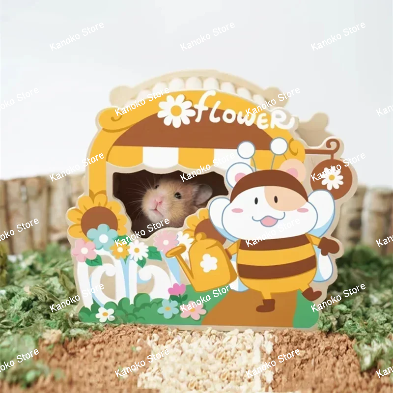 Seria Small Forest Drewniany domek dla chomika Klatka dla małych zwierząt Materiały do ​​​​krajobrazu Akcesoria dla szczurów Wiewiórka Domek dla myszy karłowatej