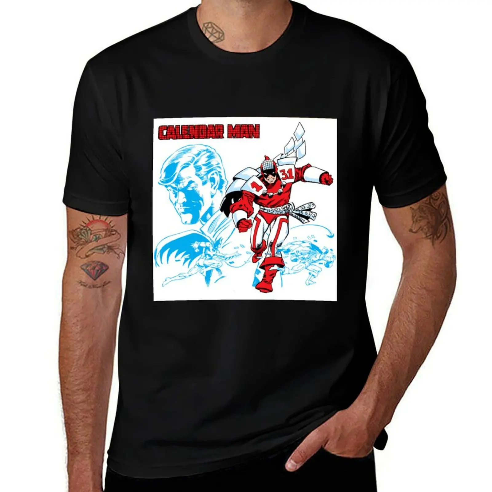 The calendar man stickers T-Shirt cotton t shirt man T-Shirt