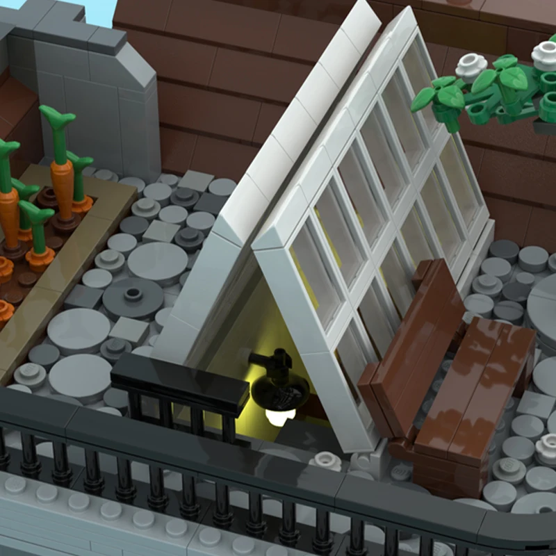 2827PCSMOC Construction boulangerie et kiosque coin modulaire maison rue empilage briques modèle Construction jouets créatifs enfant cadeau bricolage