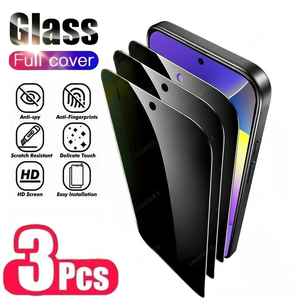 

3Pcs Privacy Full Screen Protectors for Google Pixel 10 9 Pro XL 10A 9A 8A 7A 8 9 10 Pro 9H Hardness Anti-Scratch Tempered Glass