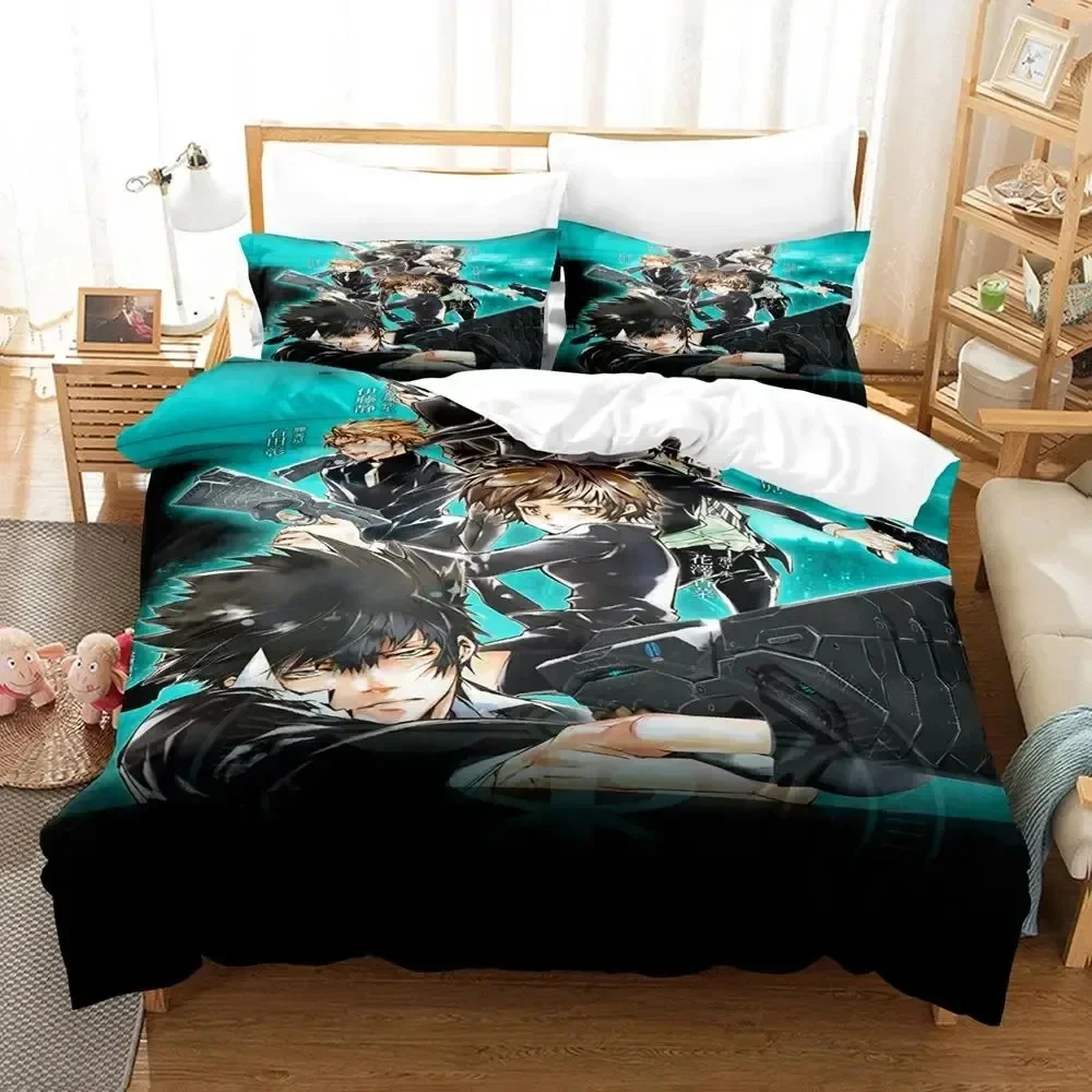 

Anime Psycho Pass Bedding Set Duvet Cover Bed Set Quilt Cover Pillowcase Comforter king Queen Size Boys Adult Bedding Set