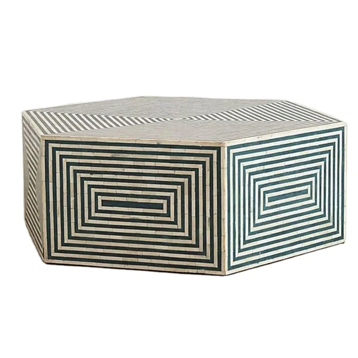 #Modern Luxury Round MDF Wood Coffee Table with Mother of Pearl Inlay Customizable Home Furniture Living Room Made in Vietnam