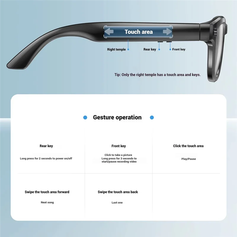 【Sleek Design】HD 1080P Camera Wearable Outdoor Riding Sports Camera Polarized Lens Camera Smart Camera Support Talk Answer