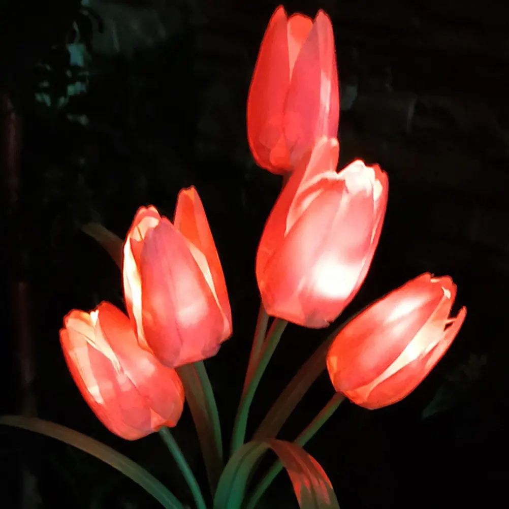

Outdoor Solar Lights Flower Patio Garden LED Tulip Tulips Tall Decor Pathway Spot