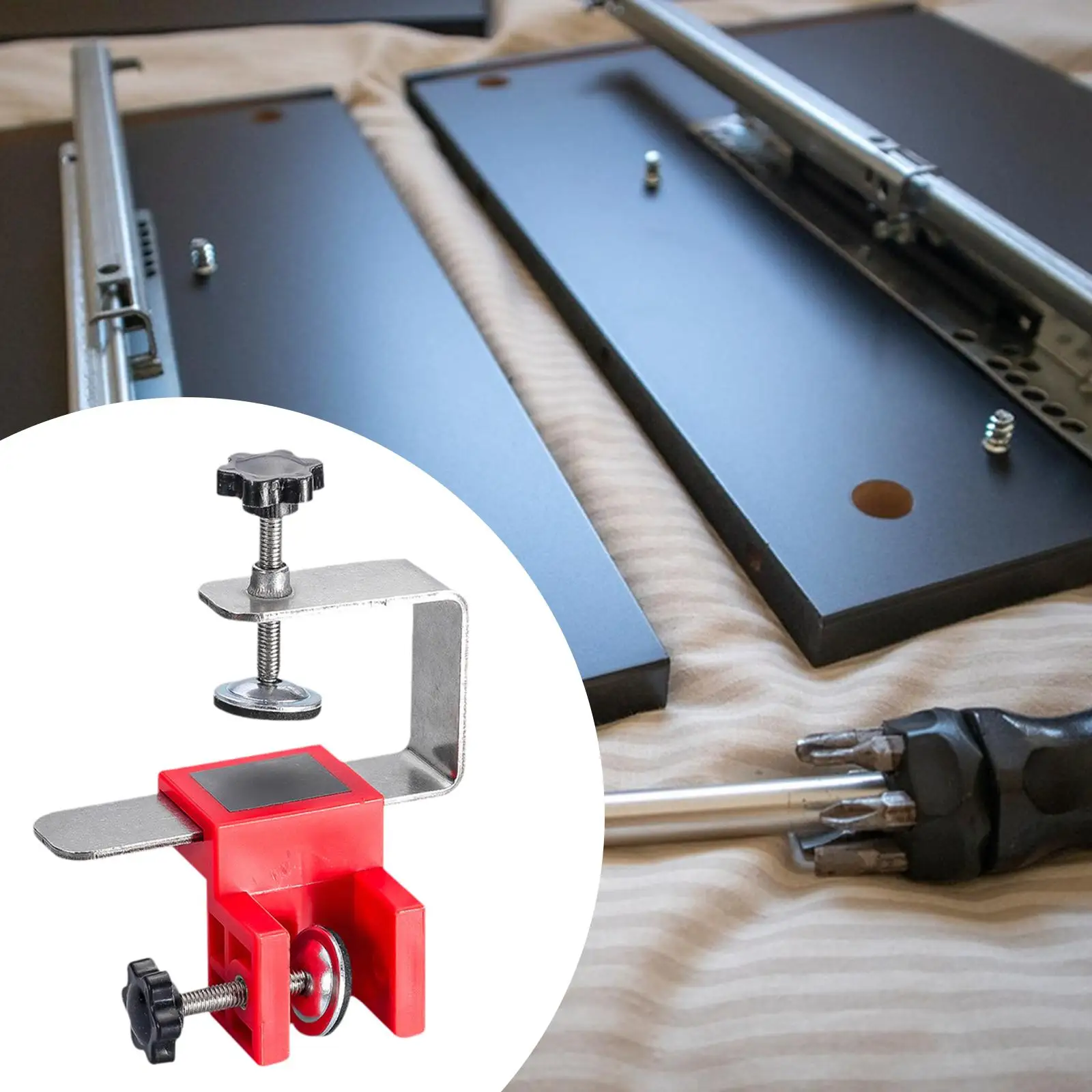 

2 Pieces High Panel Drawer Front Installation Clamps Mount Positioning Clip Practical Cabinet Hardware Jig Easy Adjustment
