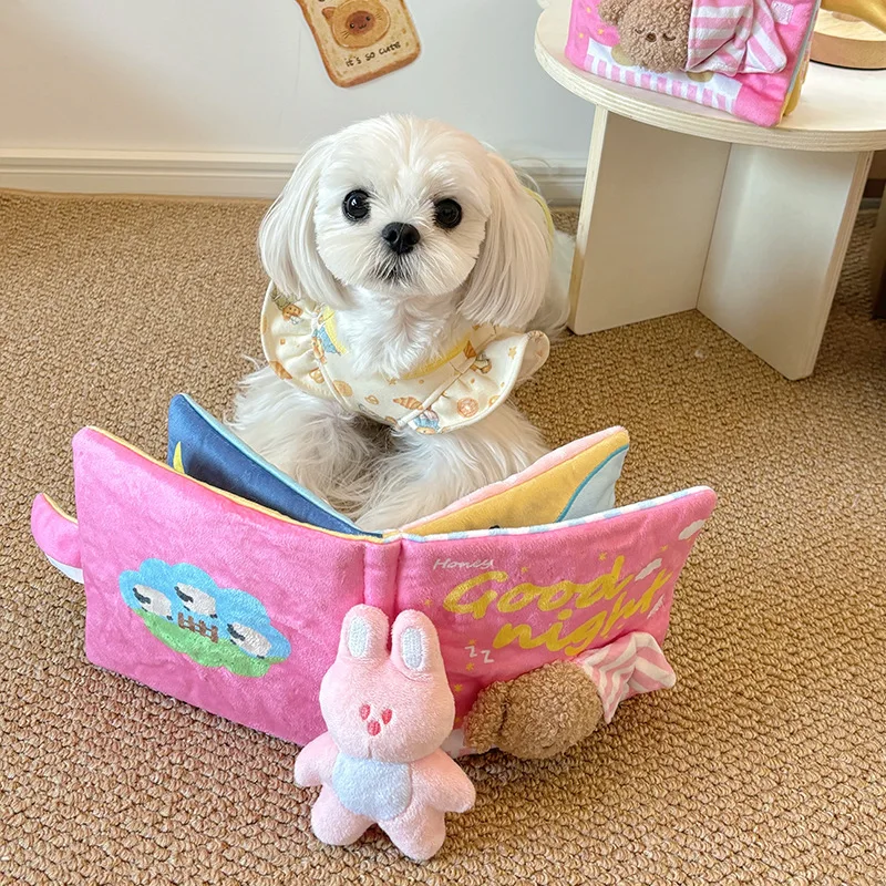 Interactive Dog Puzzle Toys - Sniffing Hide & Seek Treat Dispenser Book Mental Stimulation Chew Toy for Anxiety Relief