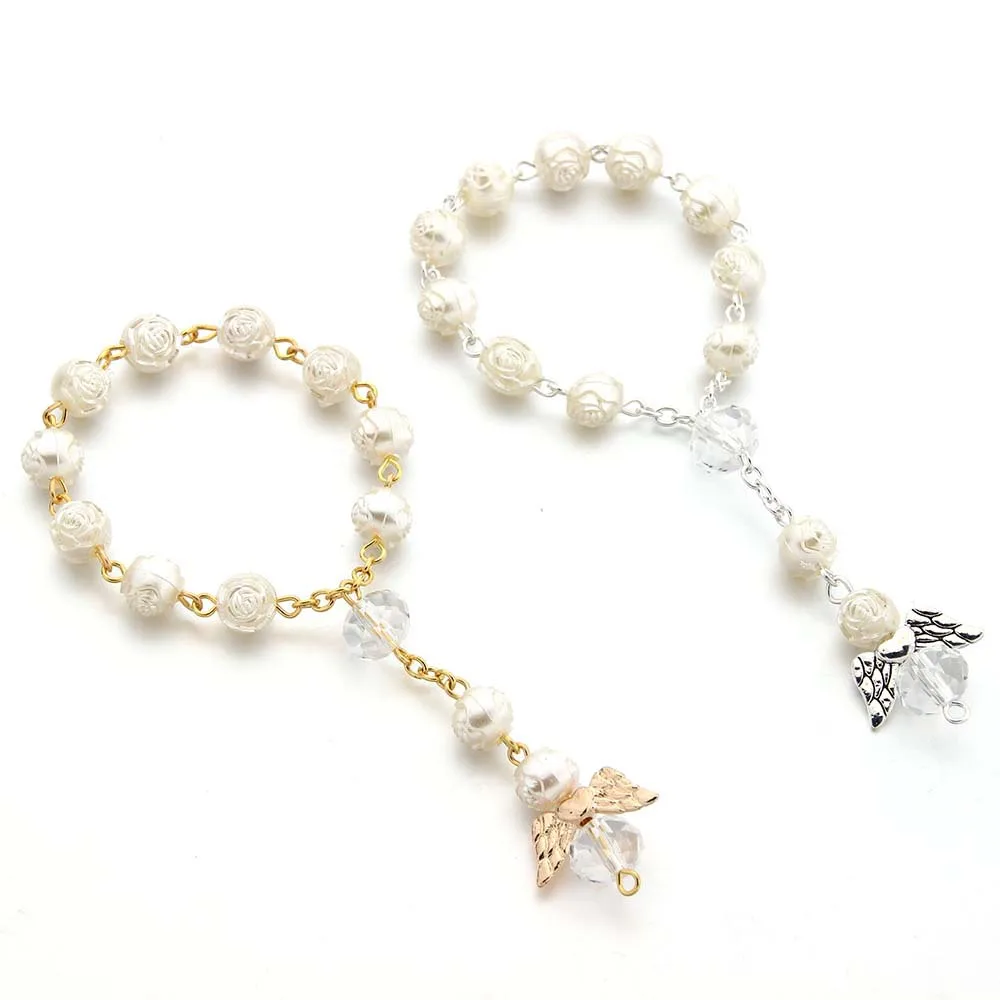 10/20/50pcs Religious Ornaments Religion Catholic Communion Cup Gift Angel Baptism Rosary Bracelet Bead