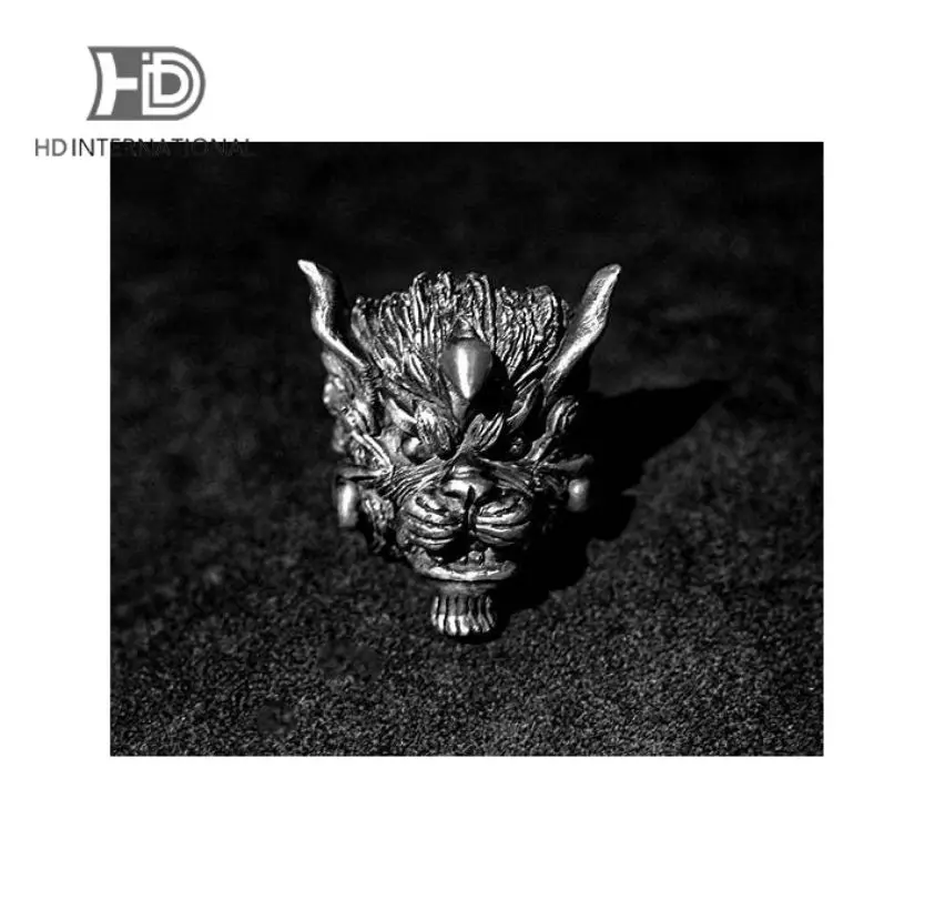 Lion Silver Ring Vintage - Antique Handmade Silver Jewelry - Mascot - Design Leo - Lion Head Ring -