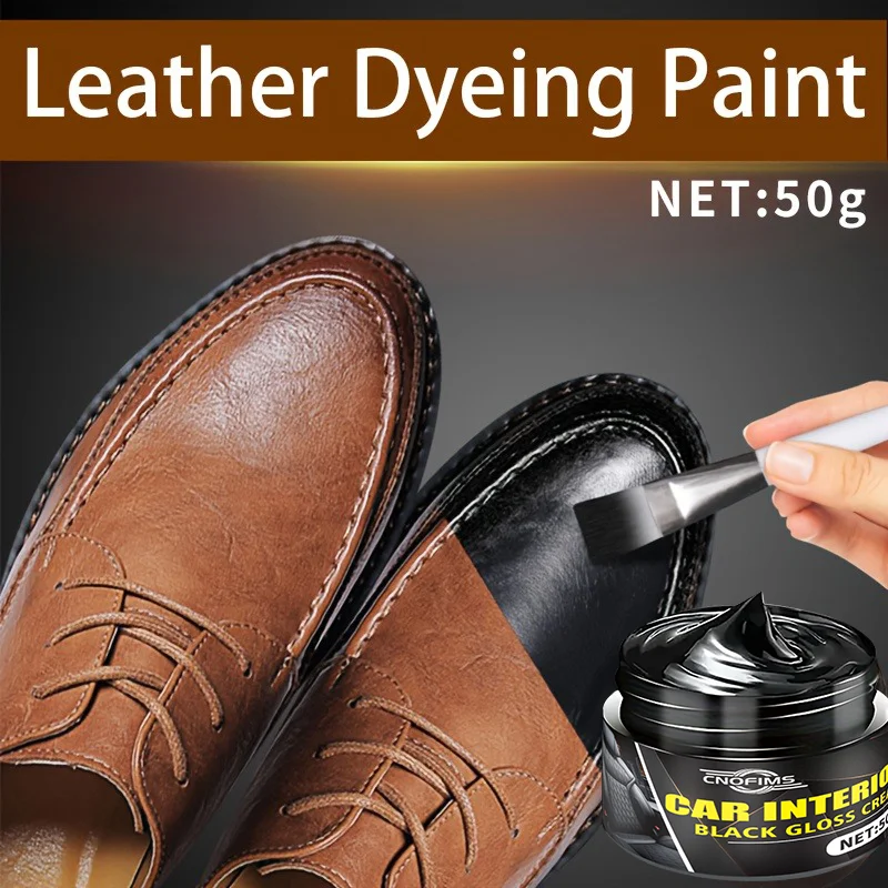 Stain and Color Change Kit, Leather Paint with Application Tool, 50 g / 1.76 oz Coloring Paste, for Black and Brown Shoe Restora