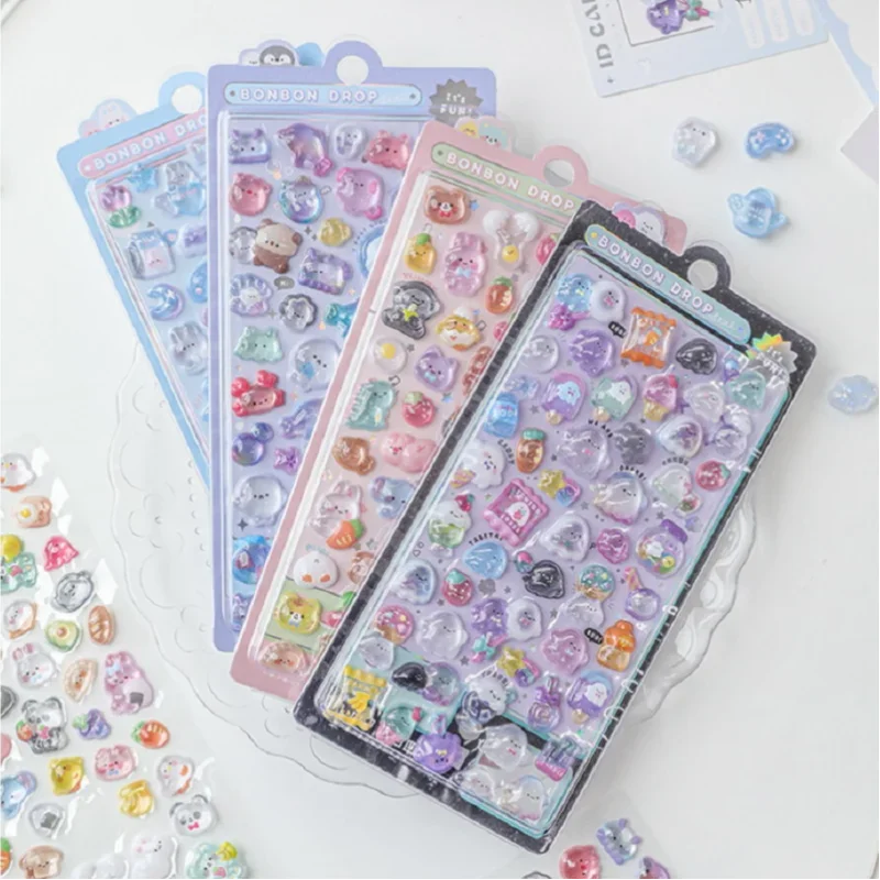 น่ารัก 3D การ์ตูนสัตว์ DIY ตกแต่งสติกเกอร์, โทรศัพท์เล็บเด็กบัญชีมือตกแต่ง Kawaii สติกเกอร์คอมพิวเตอร์กระเป๋าเดินทางสติกเกอร์