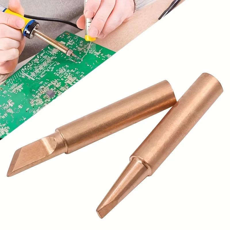 1pack Copper 35433.07inch-T Soldering Iron Tip Set Electric Soldering Iron Lead-free Welding Tips Head BGA Soldering Tools view 4