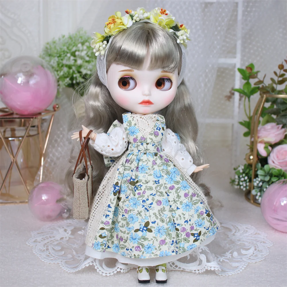 ICY DBS Blyth doll white skin joint body long colorful hair matte face nude doll & set doll dress up game gift fot girl