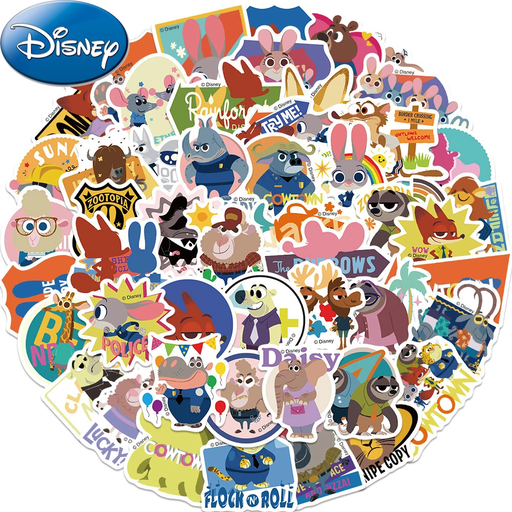 

10/30/50pcs Disney Cartoon Zootopia Stickers Cute Nick Judith Anime Graffiti Decal Phone Water Bottle Diary Sticker for Kids Toy